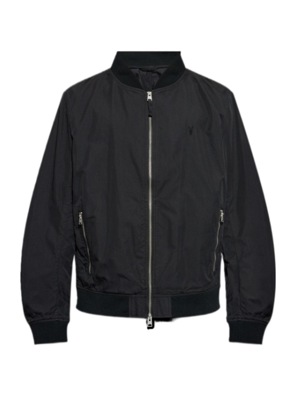 AllSaints Black Classic Bomber Jacket Size M